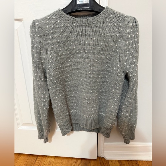 Ann Taylor Gray Dotted Jacquard Sweater – Size Medium - Picture 2 of 10